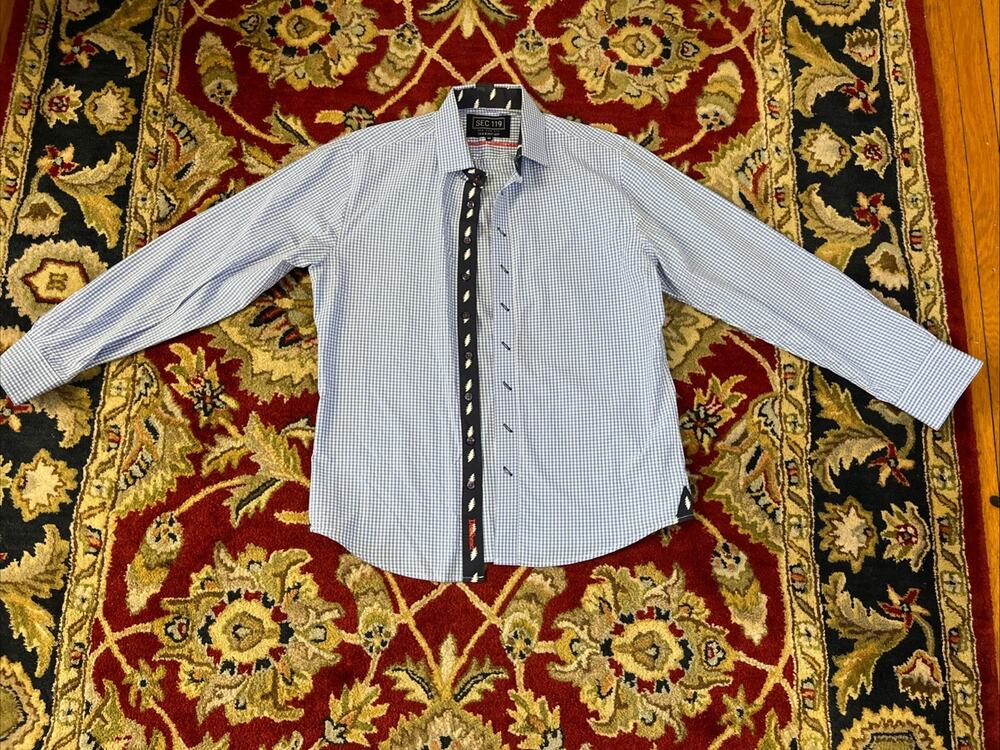 SEC 119 x Grateful Dead 5/8/77 Bolt Shirt Mens M Gingham Button Up Long Sleeve